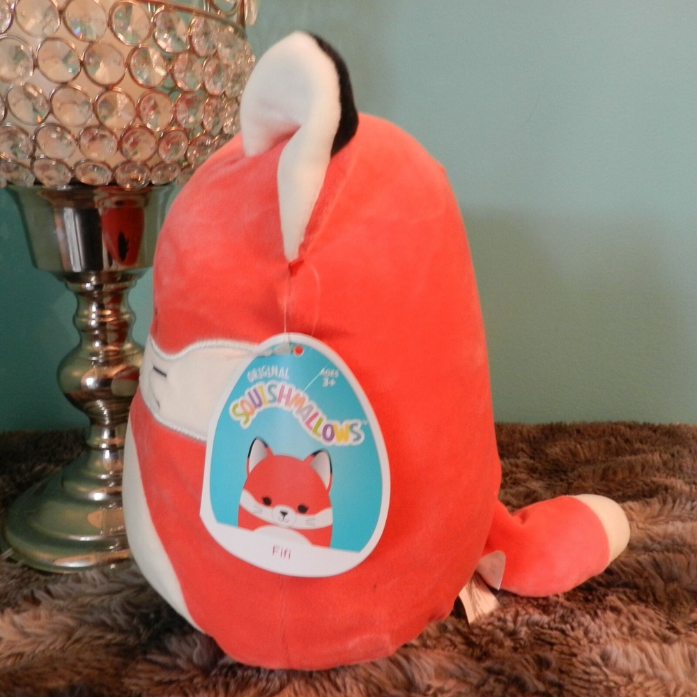 Squishmallows 8" Fifi the Red Coral Fox Fall Winter 2021 Kellytoy Plush - Picture 2 of 4